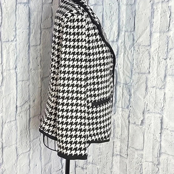 SANDRO STUDIO Black and White Houndstooth Jacket Medium - Picture 4 of 6